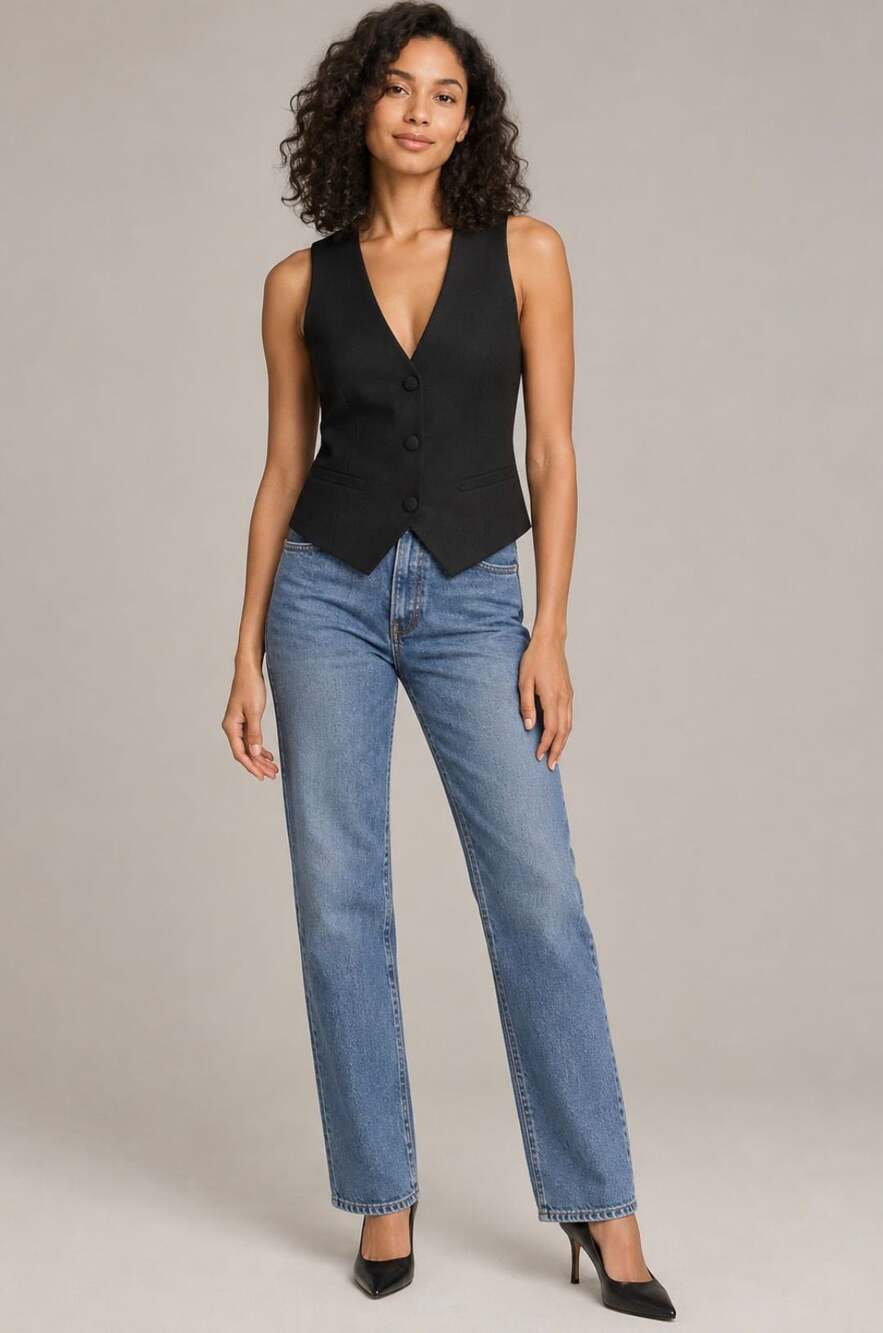 GapStudio Women’s Black Tuxedo Vest NWOT – XS